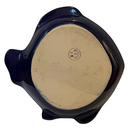 Deltis Fish Shaped Serving Dish Casserole Platter Tray Royal Cobalt Blue Pottery - Picture 2 of 6